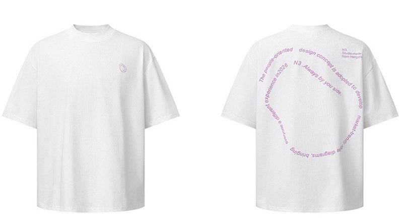 画像1: Uniex N3 Circle Logo Oversized  Short-Sleeve T-Shirt　 男女兼用 ユニセックスN3サークルロゴオーバーサイズ半袖Tシャツ (1)