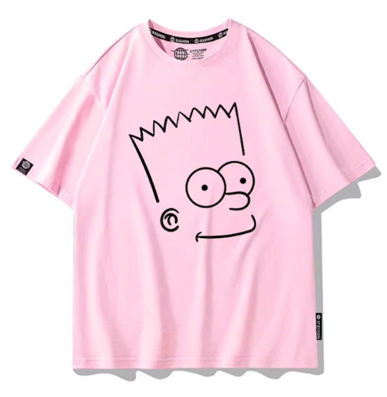画像8: Uniex Bart Simpson drawing Face Print Short-Sleeve T-Shirt　 男女兼用 ユニセックスバートシンプソンデッサンフェイスプリント半袖Tシャツ (8)
