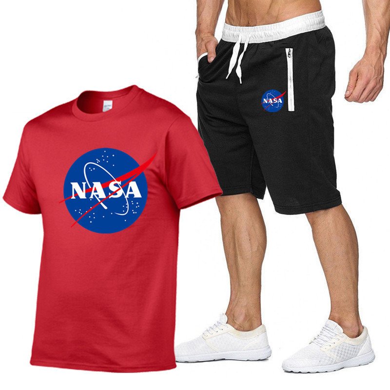 画像11: NASA short-sleeved T-shirt + shorts Set-up　ユニセックス男女兼用NASA半袖Tシャツ+ハーフパンツ セットアップ  (11)