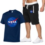 画像5: NASA short-sleeved T-shirt + shorts Set-up　ユニセックス男女兼用NASA半袖Tシャツ+ハーフパンツ セットアップ  (5)