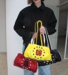 画像12: Star Multicolor Street Style Leather Trim Tote Shoulder Bag　ユニセックス男女兼用スター星＆ナンバリング08トリムトートショルダーバッグ (12)
