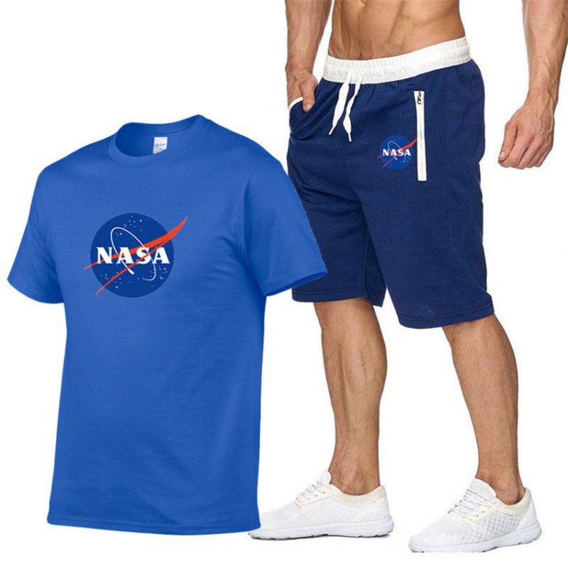 画像1: NASA short-sleeved T-shirt + shorts Set-up　ユニセックス男女兼用NASA半袖Tシャツ+ハーフパンツ セットアップ  (1)