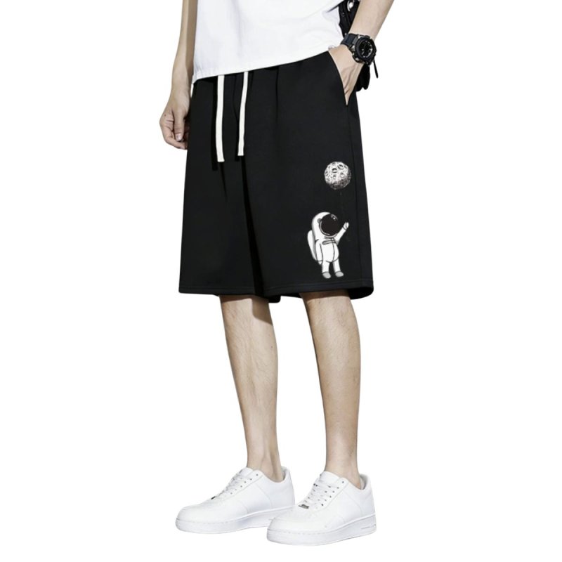 画像2: Astronaut x Moon half pants Sweat pants　 男女兼用ユニセックス 宇宙飛行士×月ムーンハーフパンツ  (2)