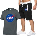 画像2: NASA short-sleeved T-shirt + shorts Set-up　ユニセックス男女兼用NASA半袖Tシャツ+ハーフパンツ セットアップ  (2)