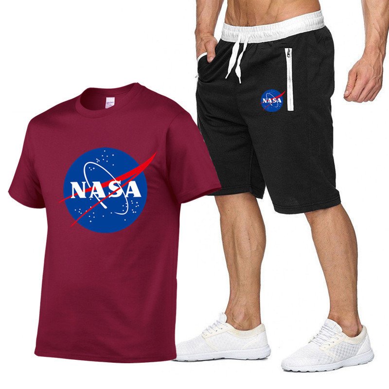 画像4: NASA short-sleeved T-shirt + shorts Set-up　ユニセックス男女兼用NASA半袖Tシャツ+ハーフパンツ セットアップ  (4)