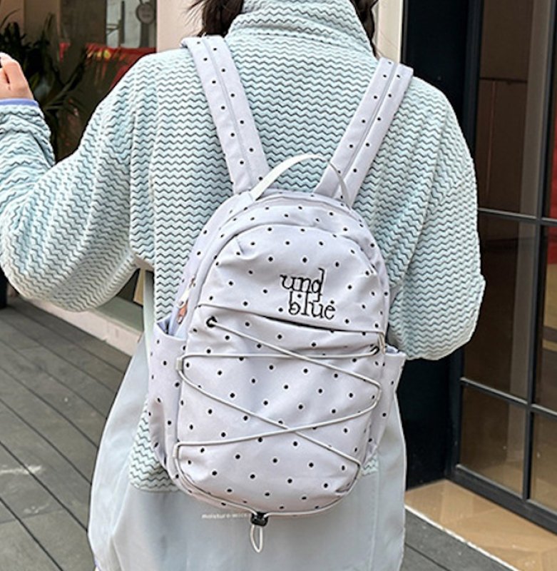 画像6: Polka Dot Stylish Backpack Tote Shoulder Bag　ユニセックス男女兼用スタイリッシュドット水玉柄バックパックトートショルダーバッグ (6)
