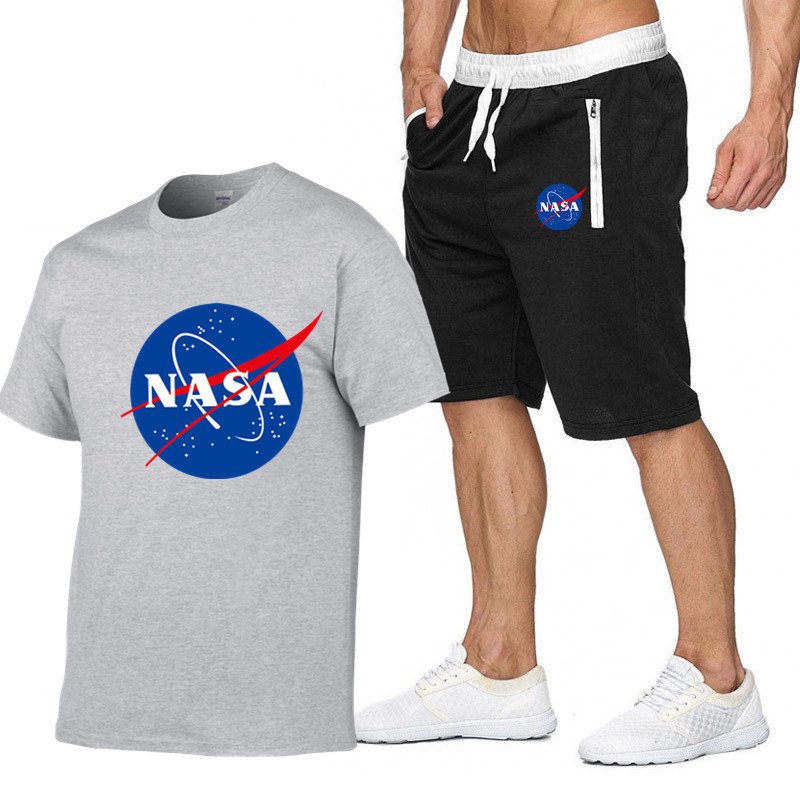 画像3: NASA short-sleeved T-shirt + shorts Set-up　ユニセックス男女兼用NASA半袖Tシャツ+ハーフパンツ セットアップ  (3)
