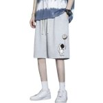 画像1: Astronaut x Moon half pants Sweat pants　 男女兼用ユニセックス 宇宙飛行士×月ムーンハーフパンツ  (1)
