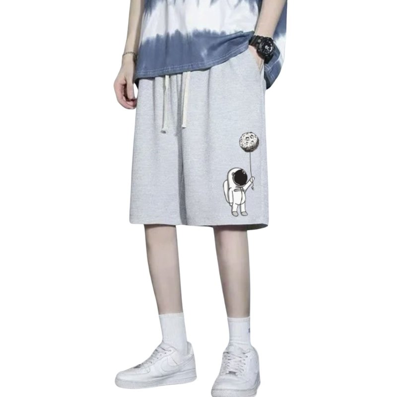 画像1: Astronaut x Moon half pants Sweat pants　 男女兼用ユニセックス 宇宙飛行士×月ムーンハーフパンツ  (1)
