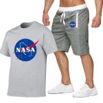 画像14: NASA short-sleeved T-shirt + shorts Set-up　ユニセックス男女兼用NASA半袖Tシャツ+ハーフパンツ セットアップ  (14)