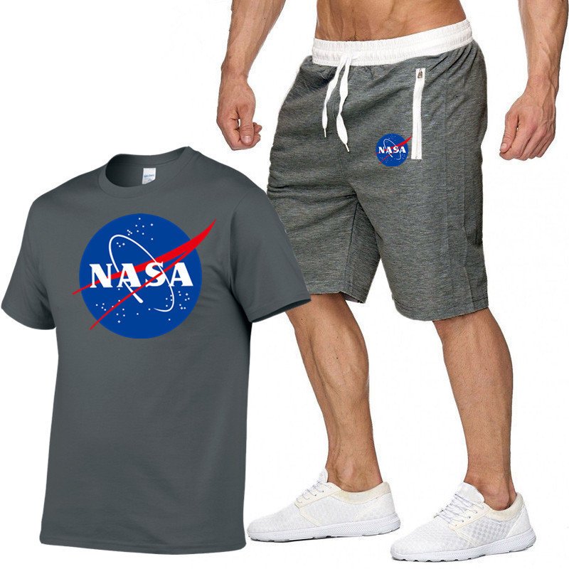 画像13: NASA short-sleeved T-shirt + shorts Set-up　ユニセックス男女兼用NASA半袖Tシャツ+ハーフパンツ セットアップ  (13)