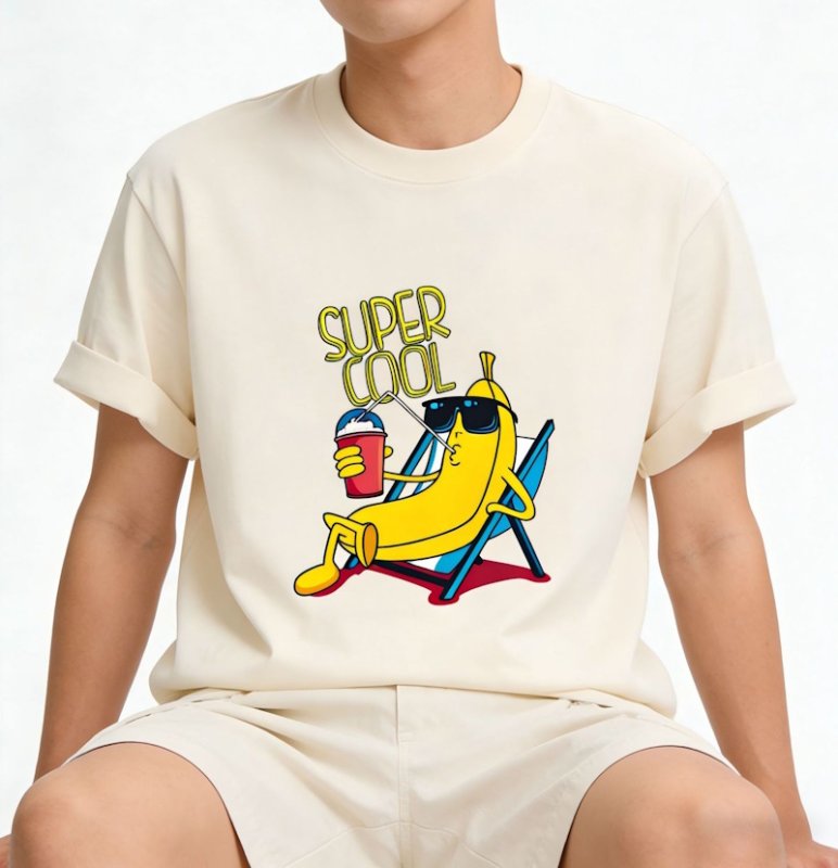 画像2: Unisex black white Sunbathing Sunglasses Banana  Print  T-shirt  男女兼用 ユニセックスサンベイシングサングラスバナナプリント 半袖 Tシャツ (2)