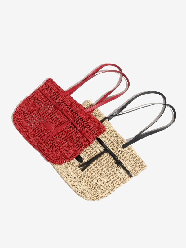 画像7: Mesh tote shoulder basket bag  メッシュトートショルダー フレンチかご籠バッグ  (7)