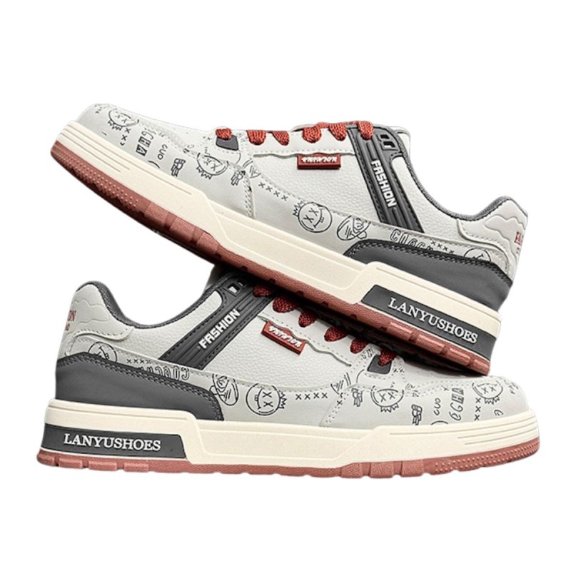 画像4: kaws Smile leather lace-up sneakers Shoes　ユニセックス 男女兼用 カウズスマイル厚底レザーレースアップスニーカー  (4)