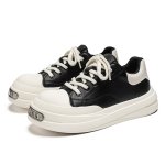 画像2: Metal platform leather lace-up sneakers Shoes　ユニセックス 男女兼用 メタル厚底レザーレースアップスニーカー  (2)