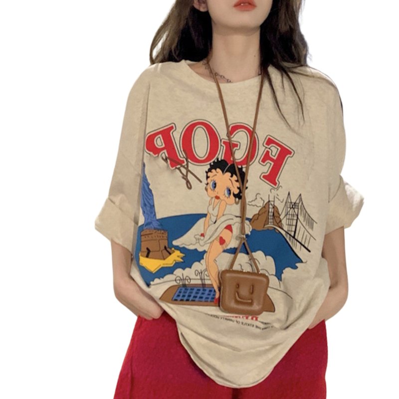 画像2: FGOP Betty Boop Print Tshirts ユニセックス男女兼用FGOPベティ・ブーププリント Tシャツ (2)