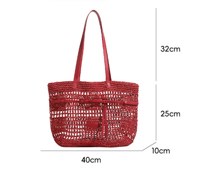 画像9: Mesh tote shoulder basket bag  メッシュトートショルダー フレンチかご籠バッグ  (9)