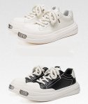画像3: Metal platform leather lace-up sneakers Shoes　ユニセックス 男女兼用 メタル厚底レザーレースアップスニーカー  (3)