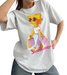 画像3: The Simpsons Lisa Simpson crew neck Print Tshirts ユニセックス男女兼用シンプソンズ リサシンプソンプリント Tシャツ (3)