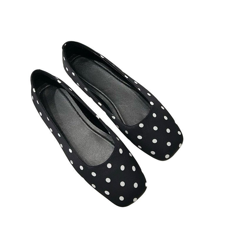 画像5: Women's Polka dot square toe Mary Jane flat ballet shoes pumps Shoes  水玉柄ドットフラット バレエシューズ パンプス　 (5)