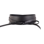 画像2: Women's Leather Wide decoration sash belt 本革レザー幅広 りぼん 結び サッシュベルト (2)