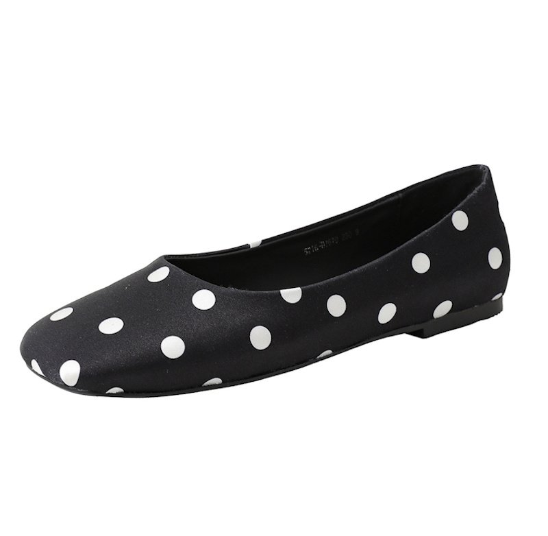 画像4: Women's Polka dot square toe Mary Jane flat ballet shoes pumps Shoes  水玉柄ドットフラット バレエシューズ パンプス　 (4)