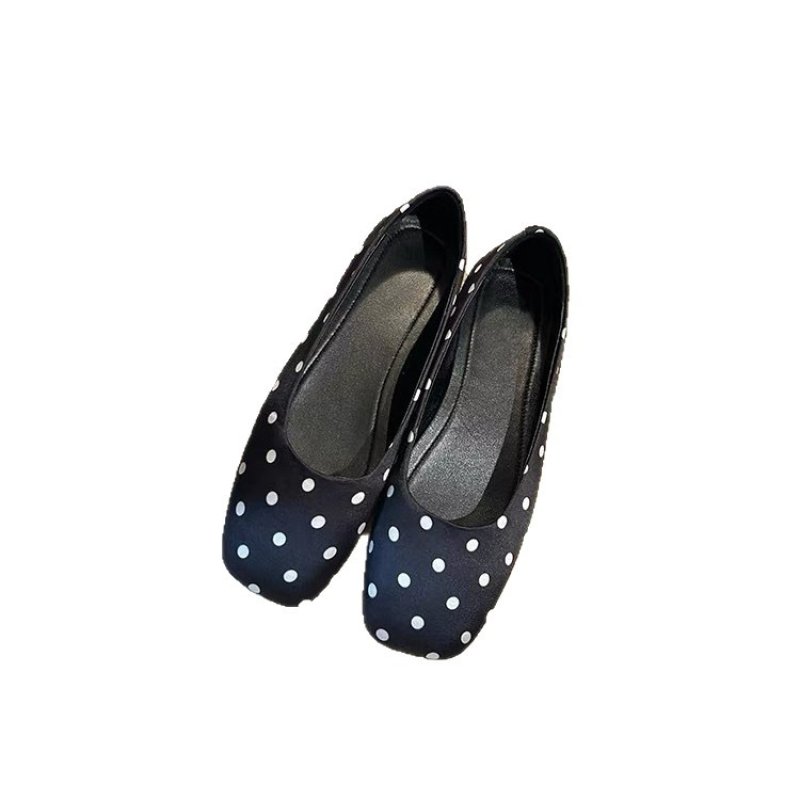 画像8: Women's Polka dot square toe Mary Jane flat ballet shoes pumps Shoes  水玉柄ドットフラット バレエシューズ パンプス　 (8)