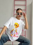 画像6: The Simpsons Lisa Simpson crew neck Print Tshirts ユニセックス男女兼用シンプソンズ リサシンプソンプリント Tシャツ (6)