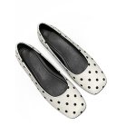 画像2: Women's Polka dot square toe Mary Jane flat ballet shoes pumps Shoes  水玉柄ドットフラット バレエシューズ パンプス　 (2)