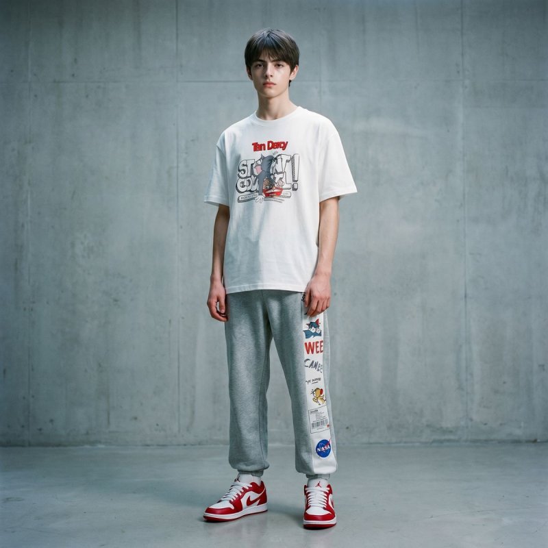 画像5: 26 Unisex NASA x Tom and Jerry Side Print Sweat Pants Jogger Pant ナサ トムとジェリー トム＆ジェリー サイドプリント スウェット ジョガーパンツ ユニセックス 男女兼用  (5)