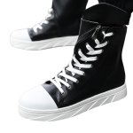 画像1: Men's High-cuts shoes sneakers boots メンズ イギリス調ハイカットレザースニーカー ブーツ ロング 編み上げ (1)