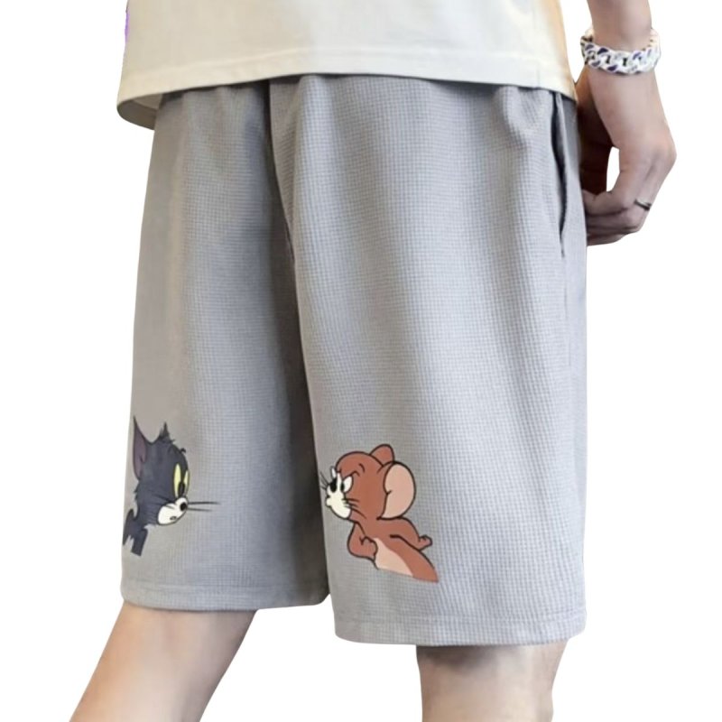 画像6: 26 Tom and Jerry Back Print Waffle Short Half Pants  ユニセックス トム ＆ ジェリー トムとジェリー バックプリント ワッフル素材 ハーフパンツ ショートパンツ  (6)