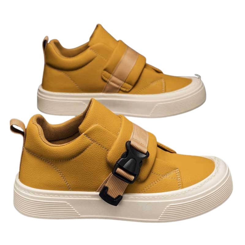 画像2: 26 LEATHER VELCRO HIGH TOP SNEAKERS boots shoes 男女兼用 ユニセックス レザー ベルクロ ハイカット 厚底 スニーカー ブーツ (2)