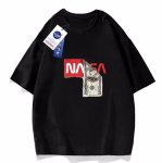 画像1: NASA collaboration US dollar bill pattern print Tshirts  ユニセックス 男女兼用ナサ×USドル紙幣プリント 半袖Tシャツ (1)