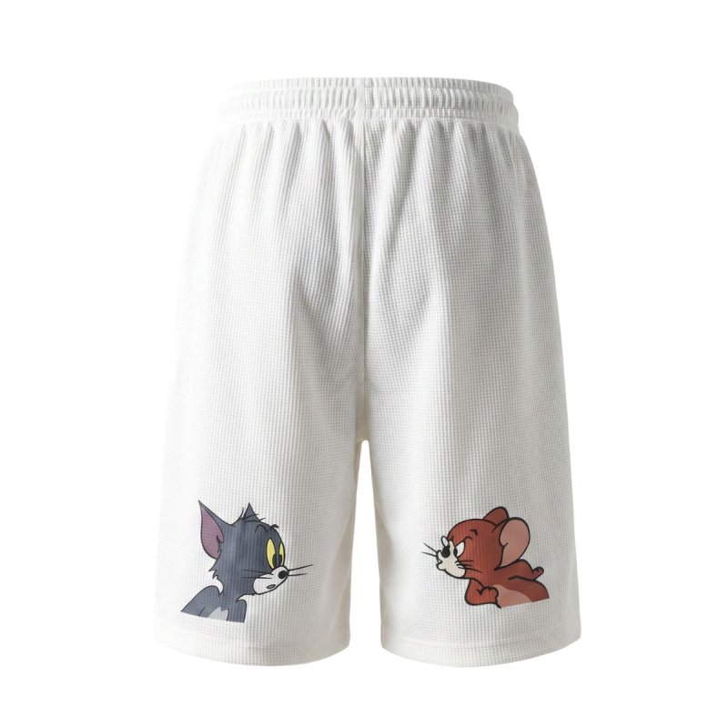 画像3: 26 Tom and Jerry Back Print Waffle Short Half Pants  ユニセックス トム ＆ ジェリー トムとジェリー バックプリント ワッフル素材 ハーフパンツ ショートパンツ  (3)