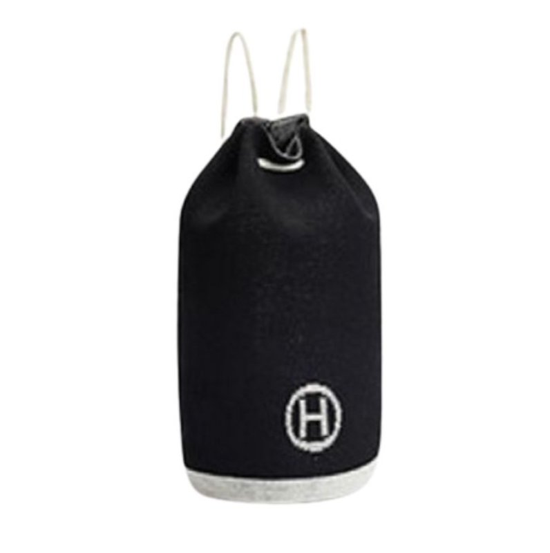 画像1: Knit H logo long backpack bag ニット 編み Hロゴ 巾着型 リュックサック バックパック リュック (1)
