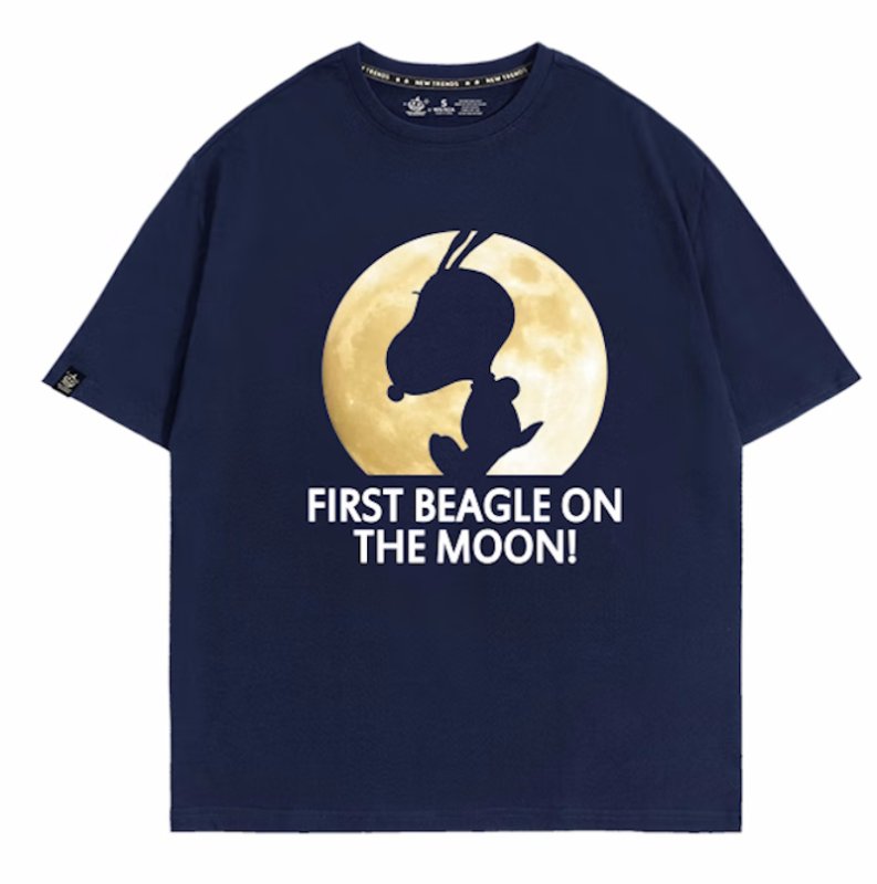 画像4: Moon & Silhouette Snoopy print Tshirts  ユニセックス 男女兼用ムーン＆シルエットスヌーピープリント 半袖Tシャツ (4)