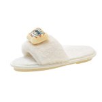 画像1: 26 Sponge bob 3D Faux Fur slippers flip flops soft bottom sandals スポンジボブ エレガント ファー サンダル ビーチサンダル  (1)