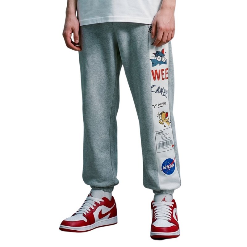 画像1: 26 Unisex NASA x Tom and Jerry Side Print Sweat Pants Jogger Pant ナサ トムとジェリー トム＆ジェリー サイドプリント スウェット ジョガーパンツ ユニセックス 男女兼用  (1)
