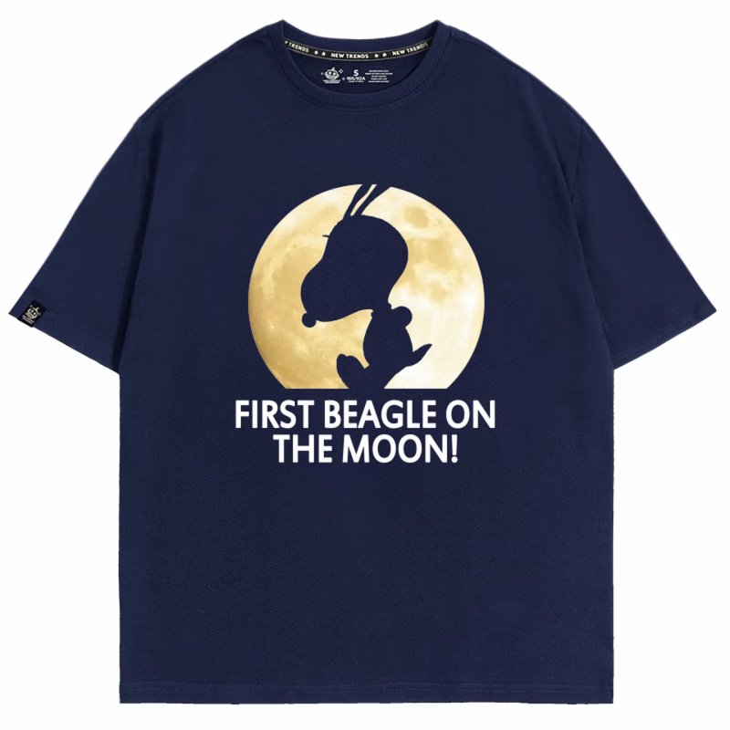 画像2: Moon & Silhouette Snoopy print Tshirts  ユニセックス 男女兼用ムーン＆シルエットスヌーピープリント 半袖Tシャツ (2)