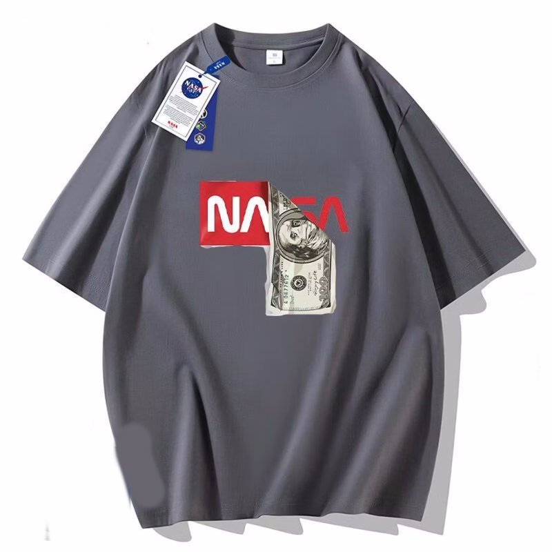 画像5: NASA collaboration US dollar bill pattern print Tshirts  ユニセックス 男女兼用ナサ×USドル紙幣プリント 半袖Tシャツ (5)