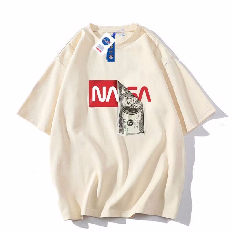 画像3: NASA collaboration US dollar bill pattern print Tshirts  ユニセックス 男女兼用ナサ×USドル紙幣プリント 半袖Tシャツ (3)