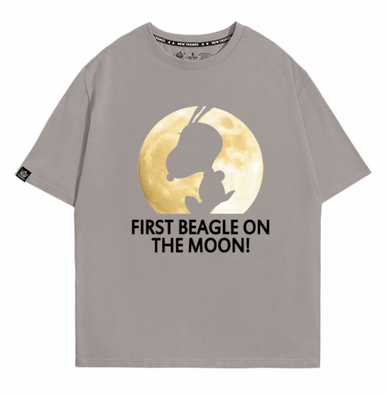 画像1: Moon & Silhouette Snoopy print Tshirts  ユニセックス 男女兼用ムーン＆シルエットスヌーピープリント 半袖Tシャツ (1)