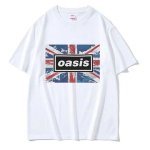 画像1: Oasis x Union Jack Print Tshirts  ユニセックス 男女兼用 Oasis オアシスx Union Jackユニオンジャック半袖Tシャツ (1)