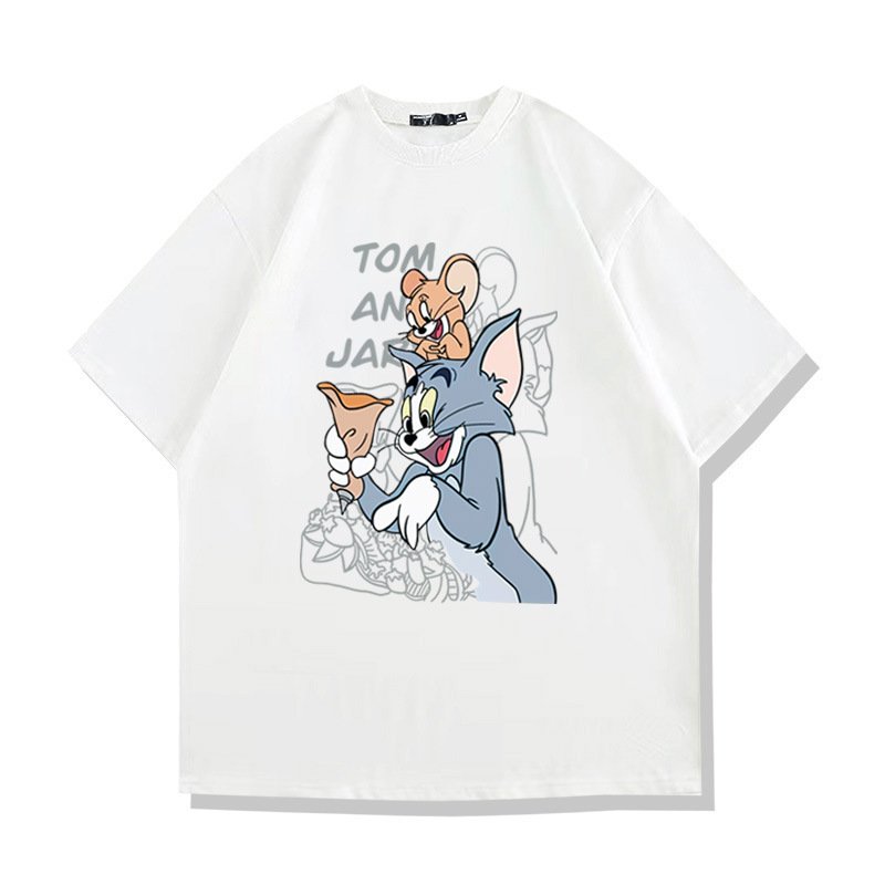 画像4: Tom and Jerry, best friends print T-Shirt  ユニセックス 男女兼用仲良しトムとジェリートム＆ジェリープリント半袖Tシャツ (4)