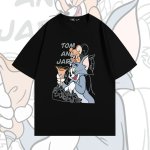 画像10: Tom and Jerry, best friends print T-Shirt  ユニセックス 男女兼用仲良しトムとジェリートム＆ジェリープリント半袖Tシャツ (10)