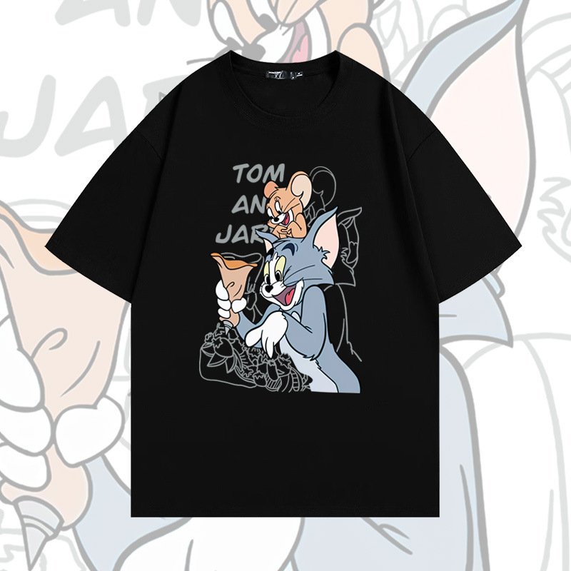 画像10: Tom and Jerry, best friends print T-Shirt  ユニセックス 男女兼用仲良しトムとジェリートム＆ジェリープリント半袖Tシャツ (10)