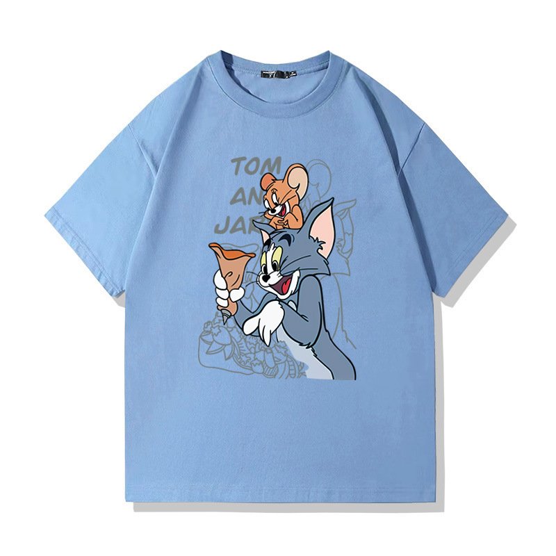 画像1: Tom and Jerry, best friends print T-Shirt  ユニセックス 男女兼用仲良しトムとジェリートム＆ジェリープリント半袖Tシャツ (1)