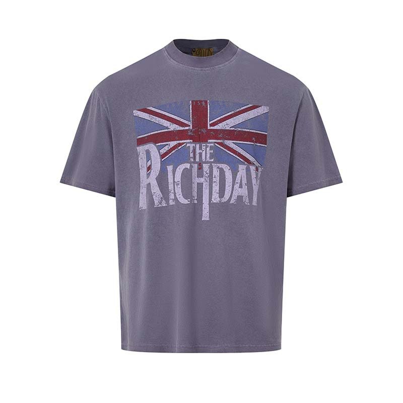 画像1: THE RICHDAY Union Jack Print Vintage Style T-Shirt  ユニセックス 男女兼用THE RICHDAYユニオンジャックプリント 半袖Tシャツ (1)