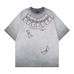 画像1: LETSROCK Vintage US dollar bill Money pattern print Tshirts ユニセックス 男女兼用 ヴィンテージ風 古着風 USドル 紙幣 プリント 半袖Tシャツ (1)